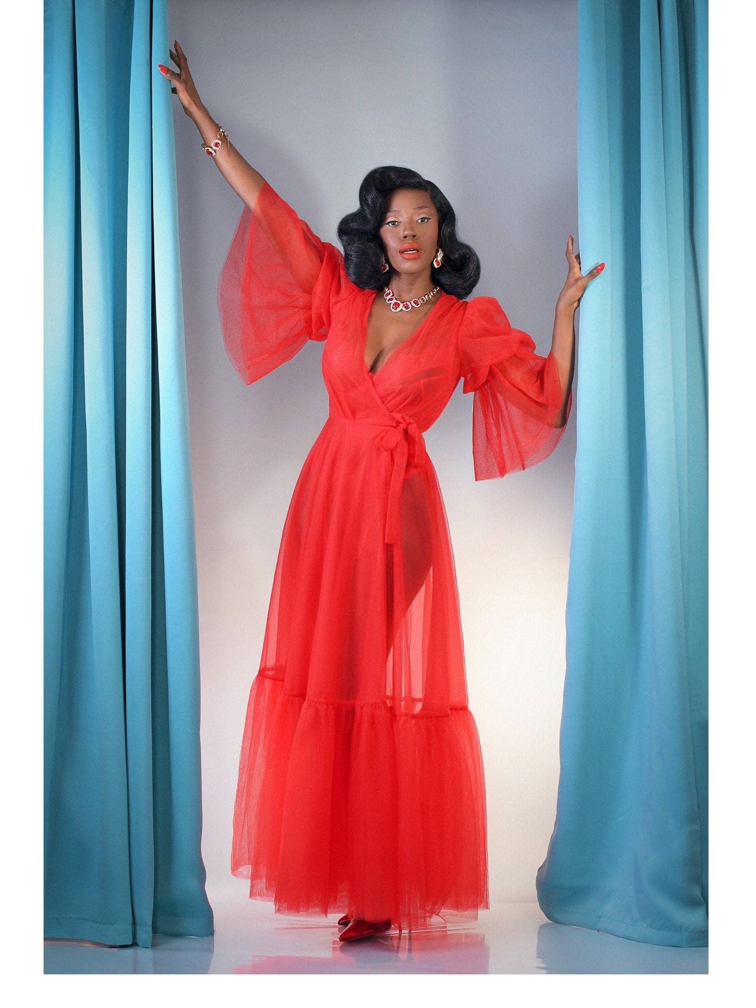 Elle Rebel - Wholesale Dress - Women's - Timeless Temptress Tulle Robe Dress9