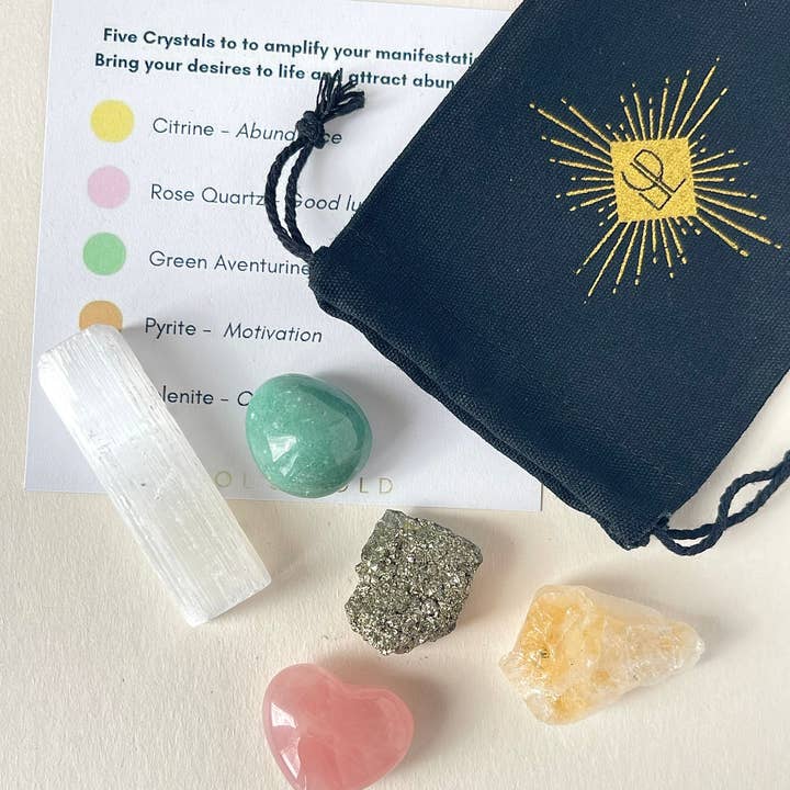 MANIFESTATION CRYSTAL GIFT SET for wholesale by Fool's Gold Jewellery