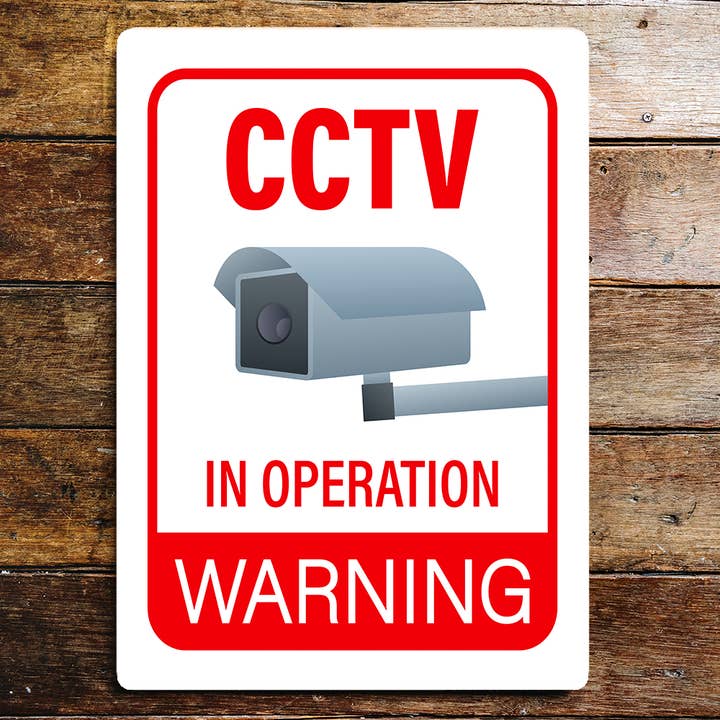 Avviso di avvertenza, targa metallica di sicurezza CCTV per la vendita all'ingrosso da parte di The British Metal Signs Company