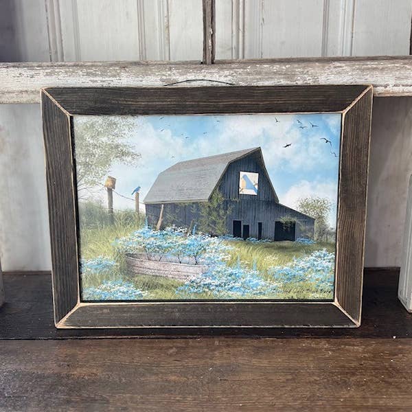 BJ1371 Bluebird Quilt Block Barn for wholesale by JanMichaels Art & Home