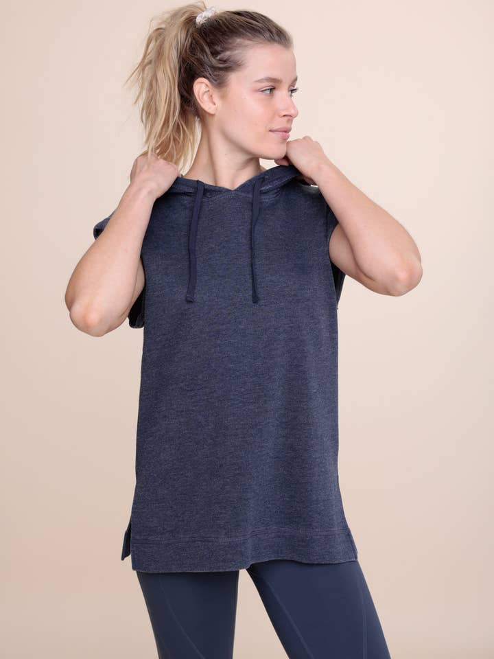 Felpa muscolare senza maniche Burnout Wash per la vendita all'ingrosso da parte di Mono B