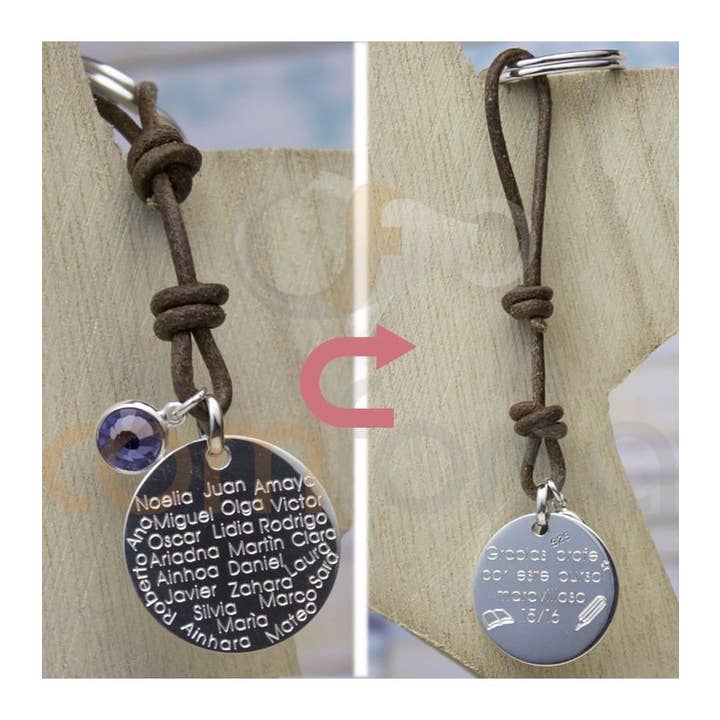 COM FORSA SL - Wholesale Individual charm/pendant - Engraving 2 sides Sterling silver medal 25 mm with jump ring