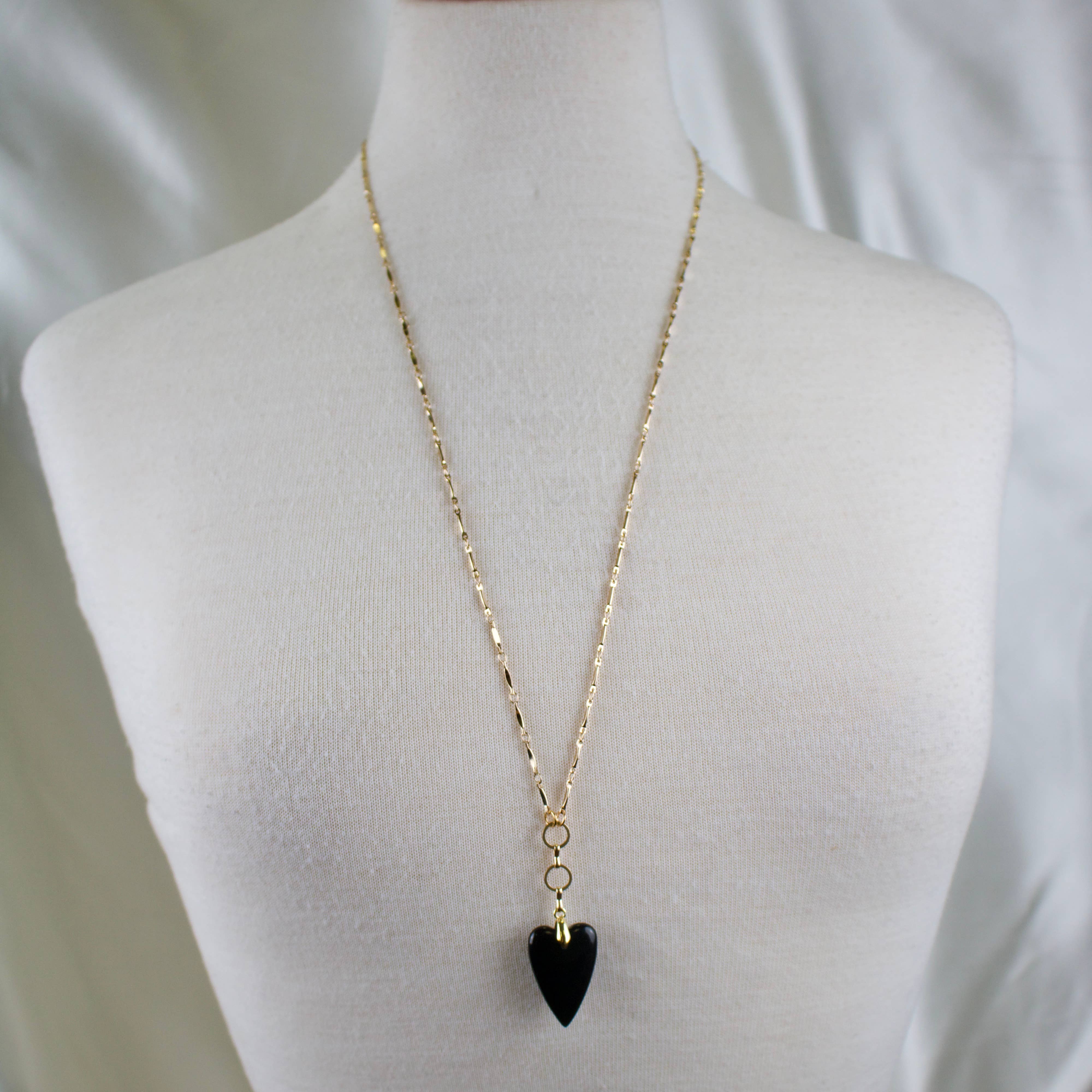 TISH jewelry - Wholesale Pendant/Charm Necklace - Serena // Black Agate Heart Necklace2