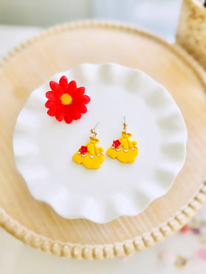 Princess Dress Clay Earrings Fairytale Jewelry Magical Dang for wholesale by Eflie
