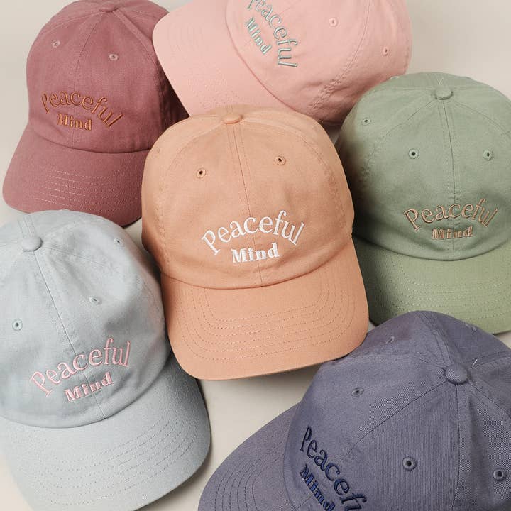 Fashion City – Engroshandel Baseballkasket - Unisex – Broderet baseballkasket med teksten "Peaceful Mind"21