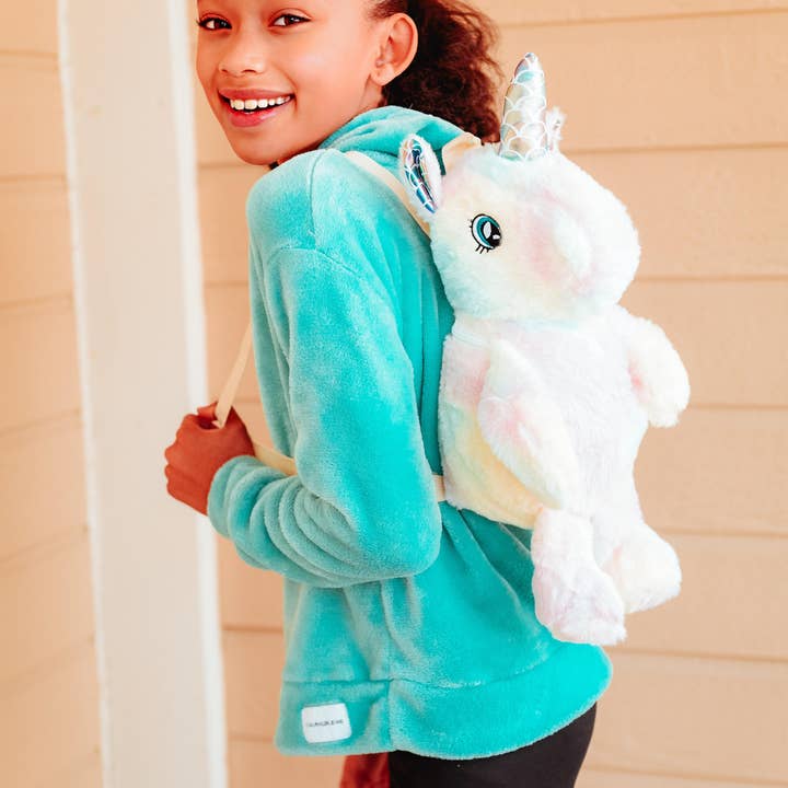 Bewaltz - Wholesale Backpack - Kids - CLOSEOUT! Plushie Heart Unicorn Backpack - Blue 🦄