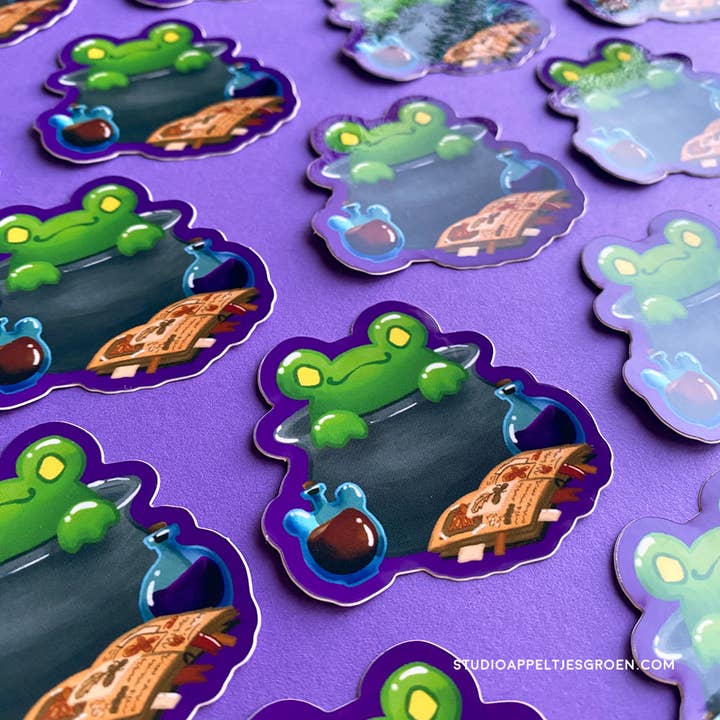 Studio Appeltjesgroen - Wholesale Sticker - Cauldron Frog Vinyl Sticker Halloween5