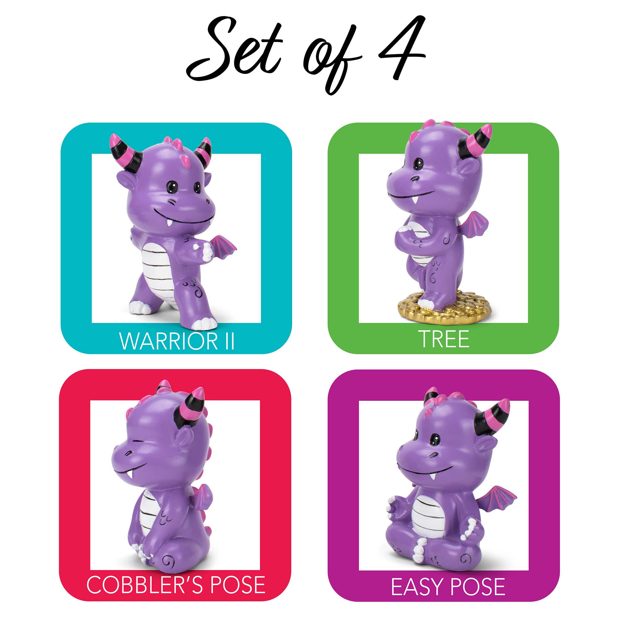 EAST AVENUE - Wholesale Decorative Figurine - Figurine 4-Pc Set Dragon Yoga Poses1