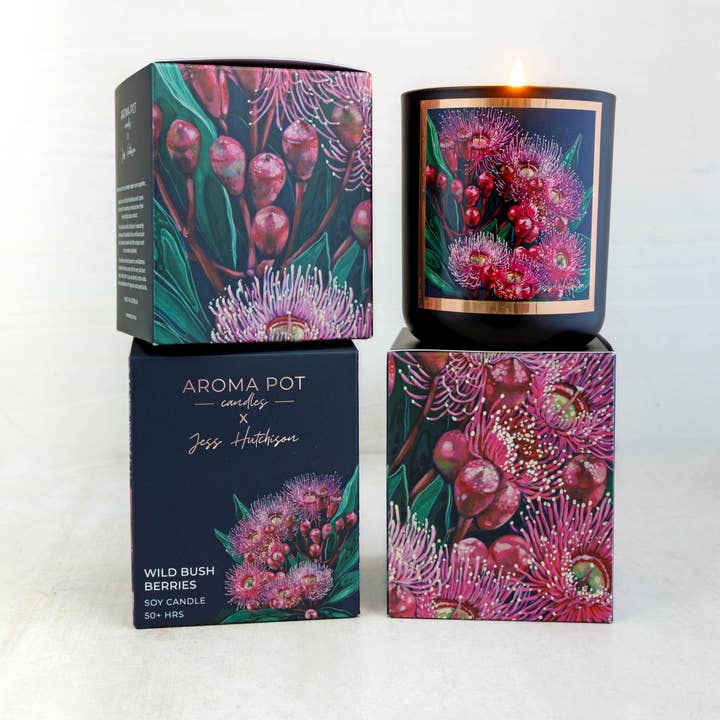 Australian artist soy candle | wild bush berries | 50+hrs for wholesale by Aroma Pot