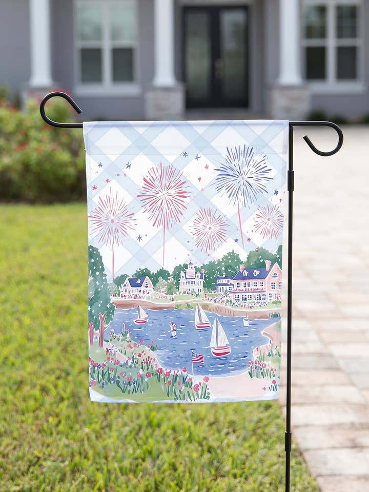 Patriotische Gartenflagge – Küsten-Aquarell für den Großhandel von The Navy Knot