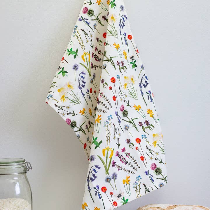 Wildflowers Allover mønster viskestykke for engroshandel hos Sarah Leask Studio
