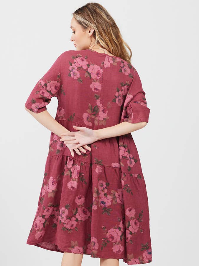 Miss Rose Sister Violet - Wholesale Dress - Women's - WOMEN'S - AUDREY FLORAL LINEN DRESS11