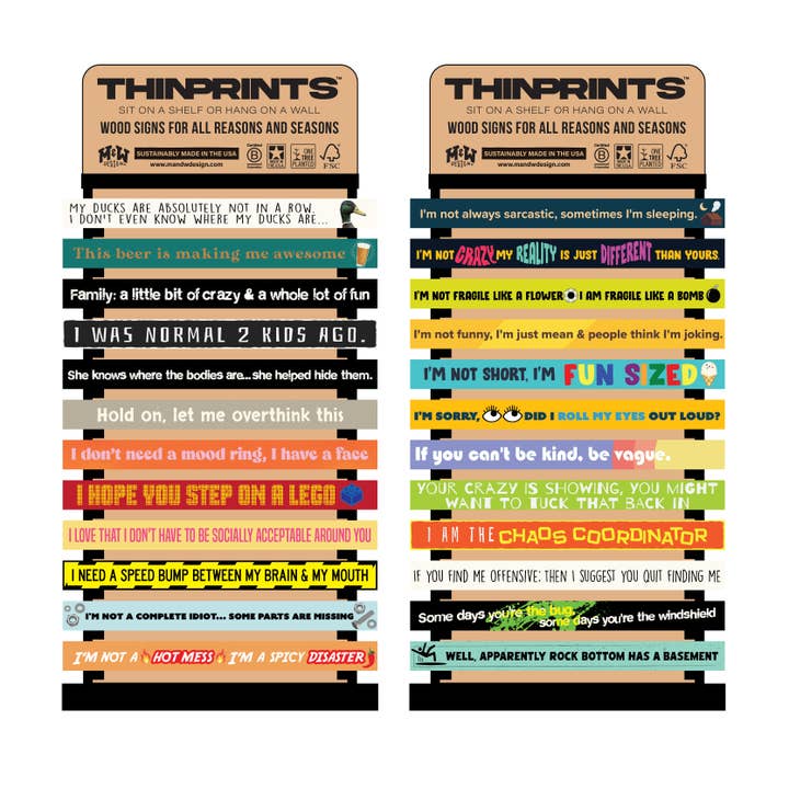 Witty Assortment Counter Display for wholesale by WitWords by M&W Design Co.