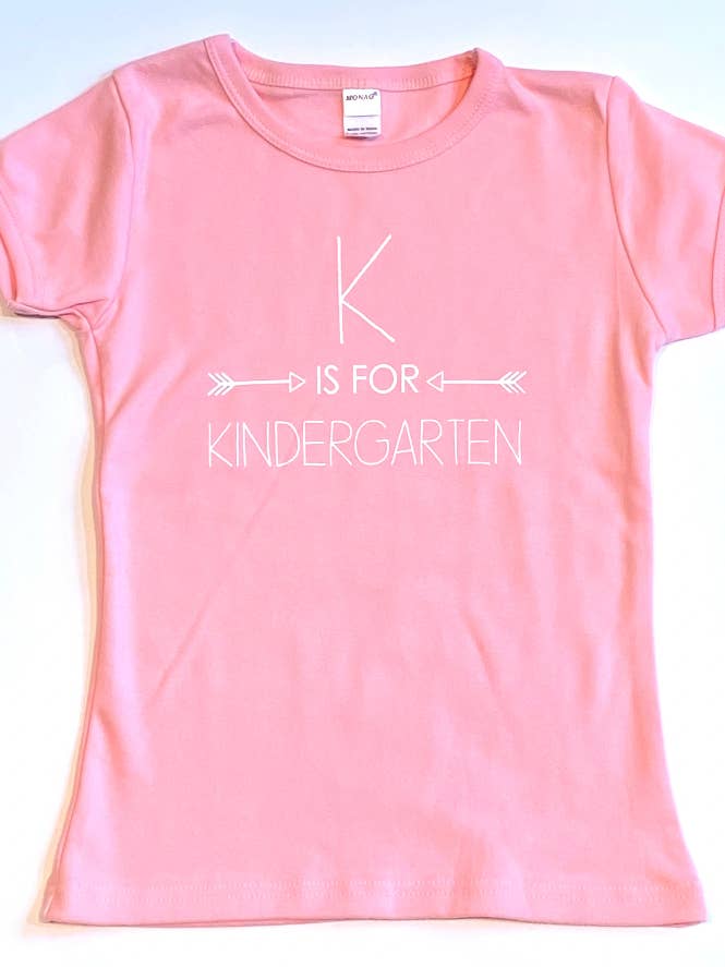 K is for Kindergarten on Light Pink for wholesale by Little Hoot Designs