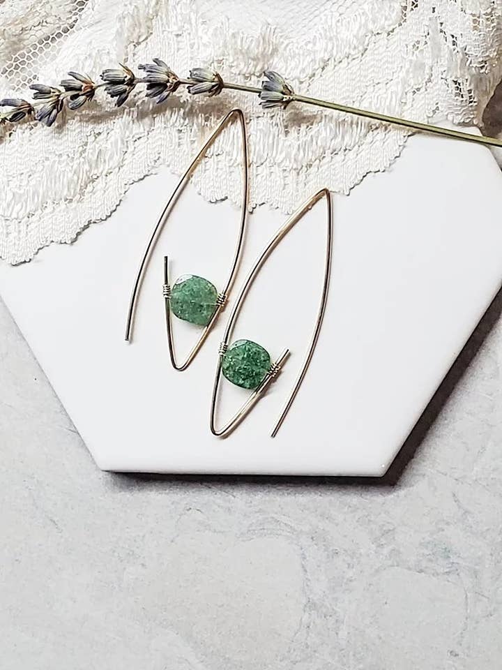 Dahlia Threader Earrings for wholesale by Mad Bohemian Studios