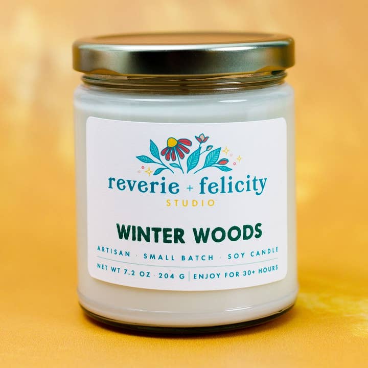 Winter Woods Classic Soy Wax Candle for wholesale by Reverie + Felicity Studio