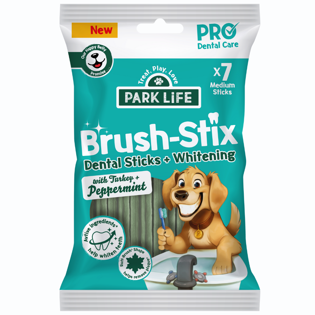 PARK LiFE - Wholesale Pet Supplement - Dog - Brush-Stix Turkey & Peppermint 180g (7x Medium Sticks)3