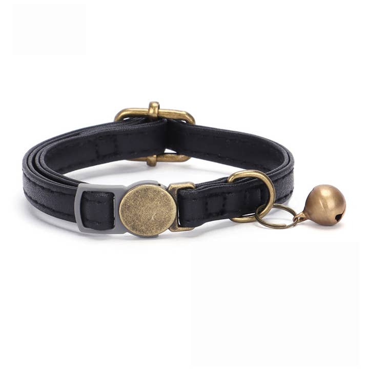 PAWPAWwholesale - Wholesale Pet Collar - Cat - Retro Leather Cat Collar with Custom Metal Buckle_CWMM7581