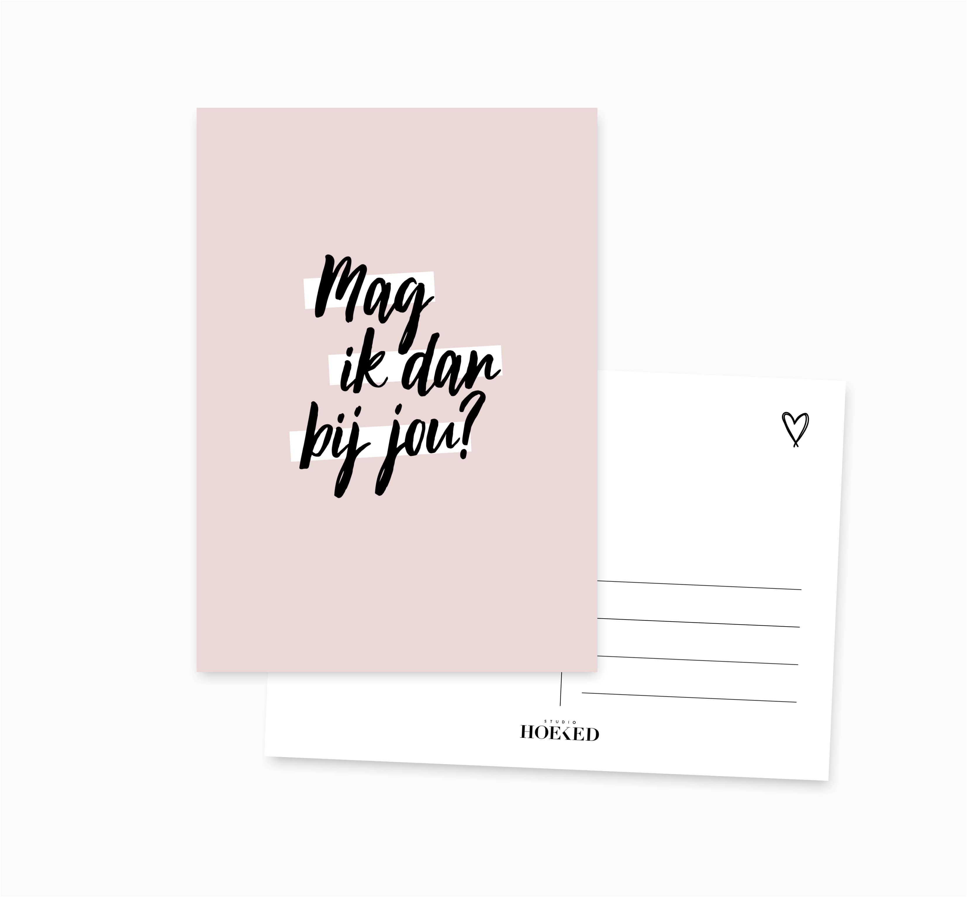 Studio Hoeked - Wholesale Love Card - Postcard Can I stay with you then?1