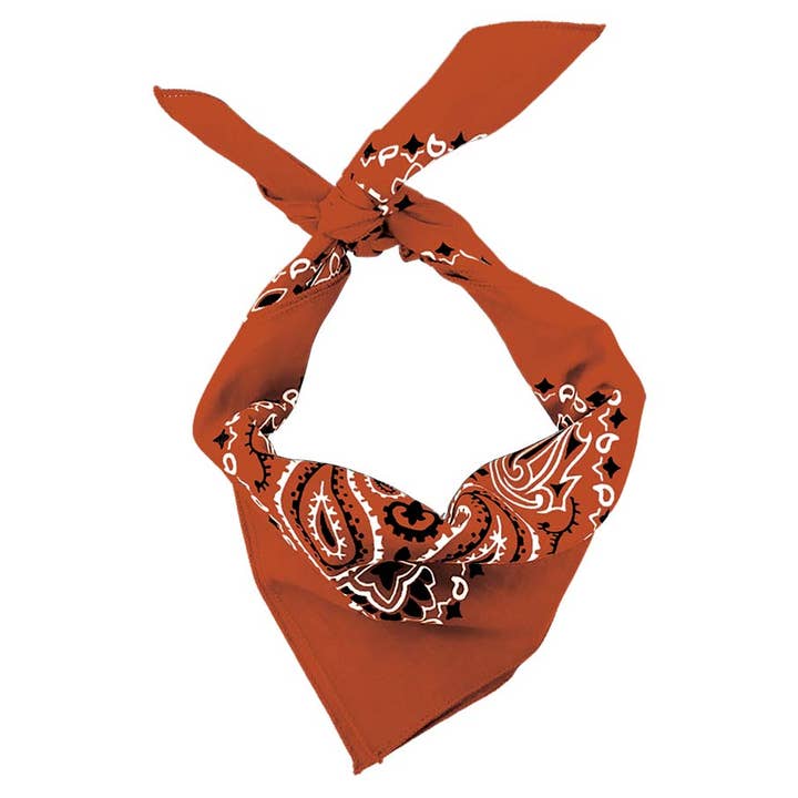 The Bandanna Company - Wholesale Bandana - Unisex - Bandanna - 22" MADE IN USA - Burnt Orange Paisley1