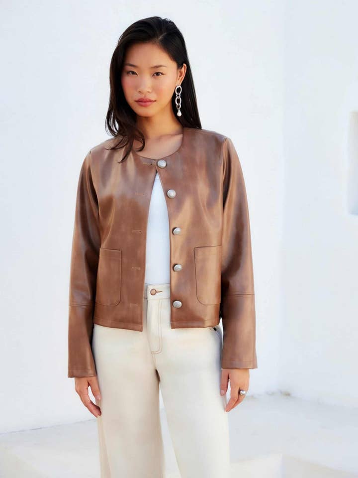 Giacca in ecopelle Kaylyn per la vendita all'ingrosso da parte di Fifteen Twenty