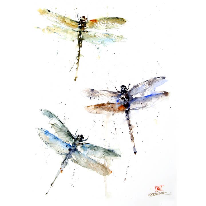 5 x 7" Greeting Card 'DRAGONFLIES' for wholesale by The Art of Dean Crouser Greeting Cards & Stickers