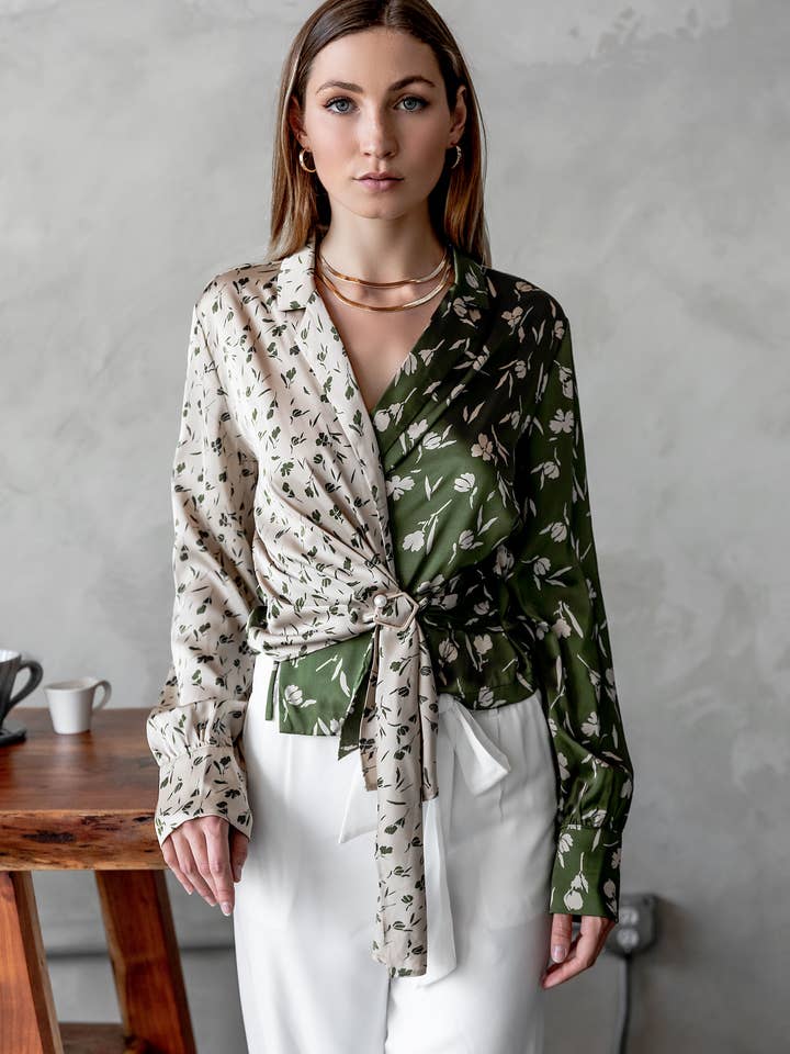 Eucla Wrap Blouse for wholesale by Hope Horizon LLC