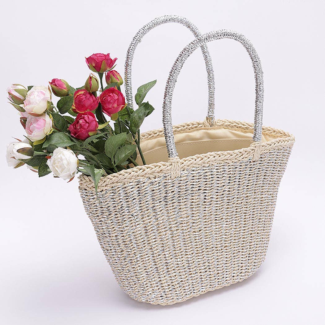 3AM BY H&D ACCESSORIES - Wholesale Beach Bag - Faux Straw Sunshine Tote6