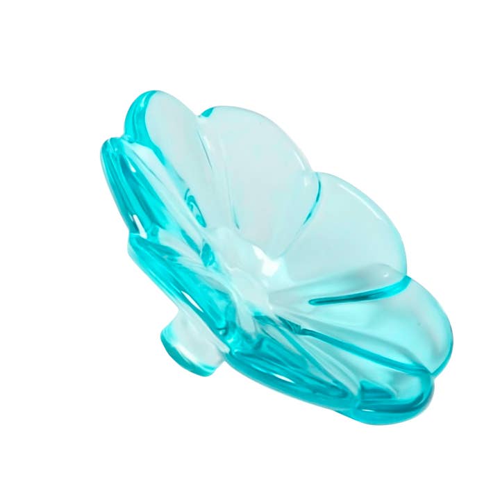 Figura da tavolo in cristallo a forma di fiore - Turchese per la vendita all'ingrosso da parte di Lainy Home