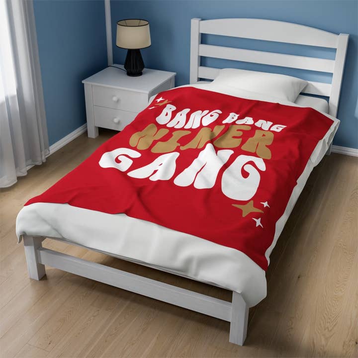 Bang Bang Niner Gang 49ers NFL Blanket for wholesale by Chantely Lace