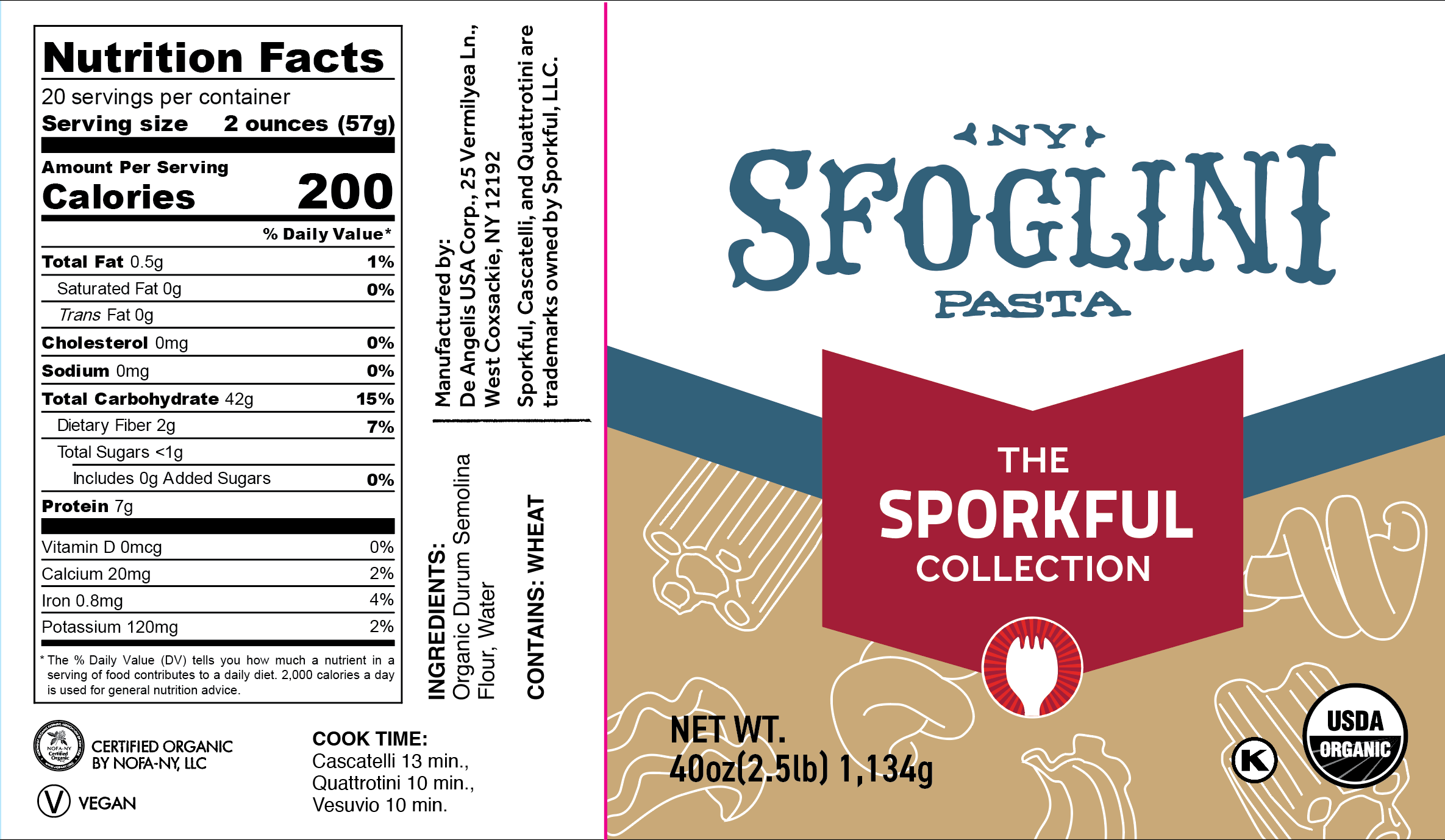 Sfoglini - Wholesale Pasta - Cascatelli, BULK 10 lb case, Durum Semolina Pasta4