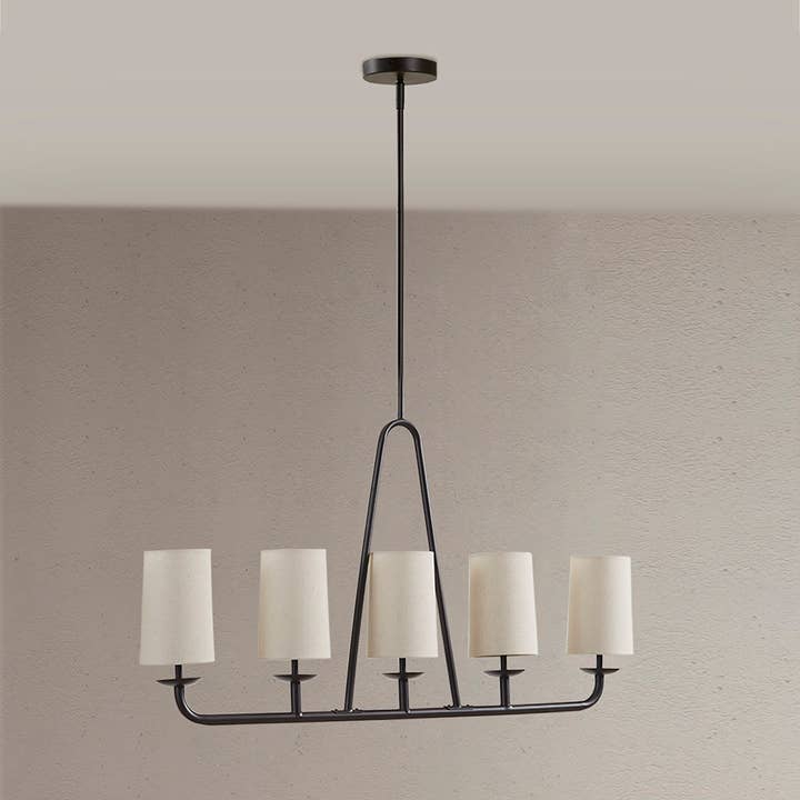 5-Light Linear Chandelier, Bronze for wholesale by Olliix