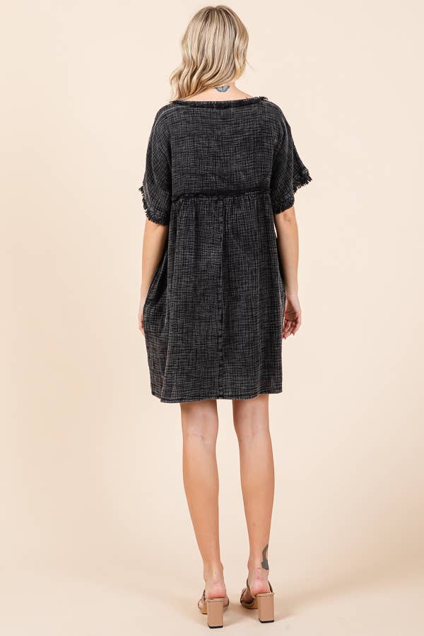 Culture Code – Engroshandel Kjole - Dame – CWD2136MW - SCOOP NECK BABYDOLL KJOLE MED RYNKER7