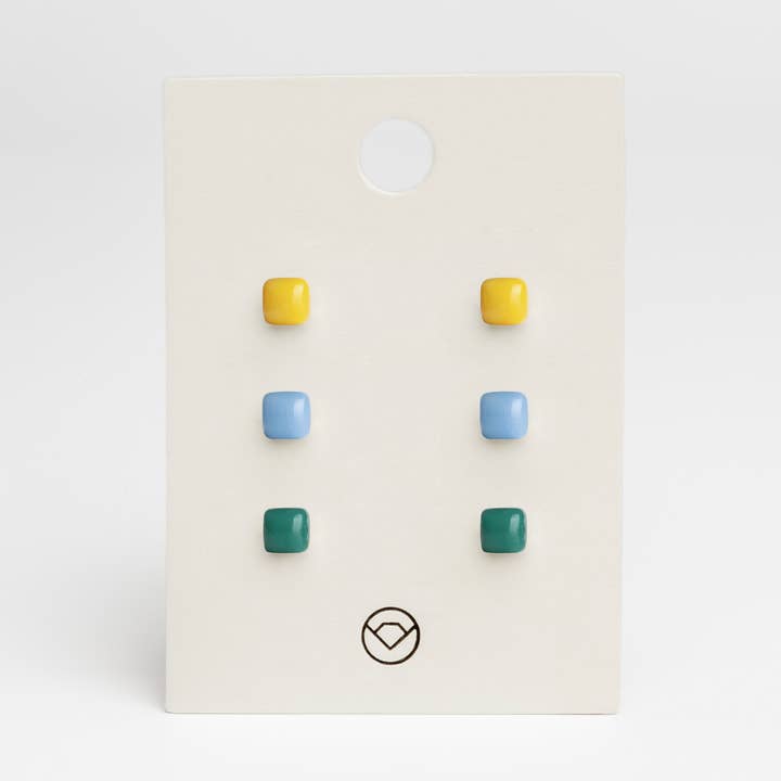 Conjunto de 3 Brincos/Amarelo sol • Azul céu • Verde malaquita por atacado de ALEXASCHA