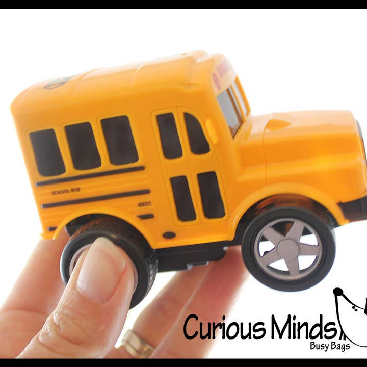 Curious Minds Toys – wholesale Leksaksbil/Lastbil - Barn – 1 Friktionsskolbuss Pull Back Racer-bilar - Pullback-leksak -