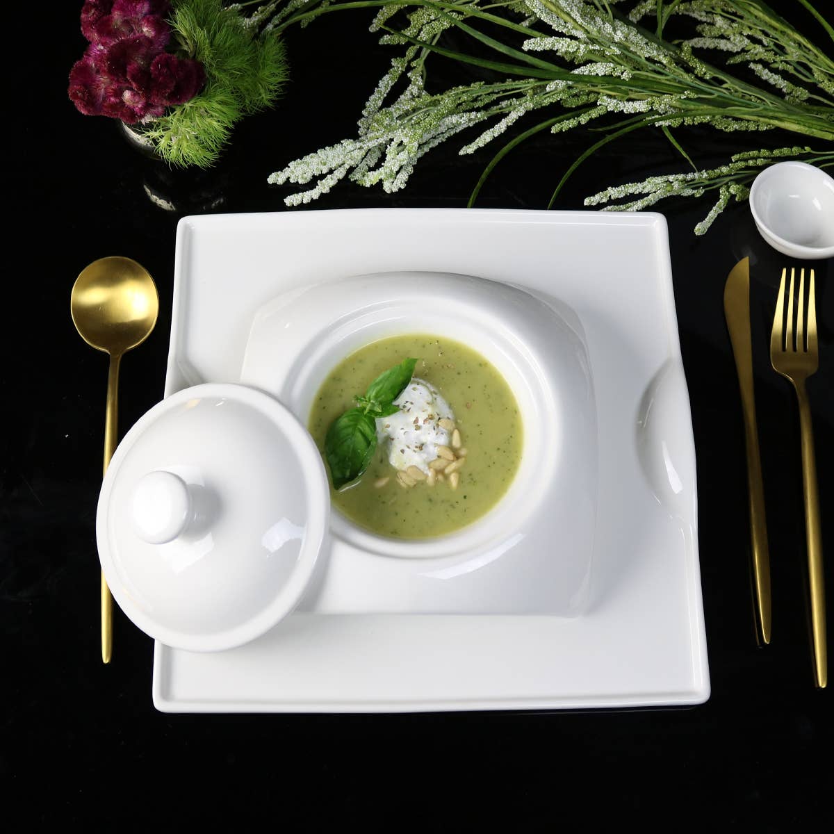 Little White Dish - Wholesale Dinnerware Set - Square Dinnerware Set - 20 Pcs9