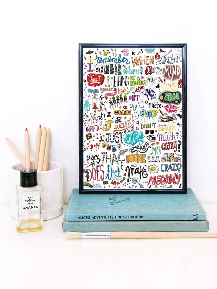 Crazy Typography Art Print for wholesale by Draw Me a Song