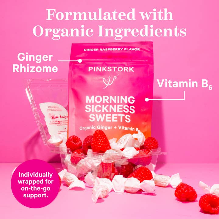 Pink Stork - Wholesale Oral Supplement/Vitamin - Morning Sickness Sweets - Raspberry Ginger1