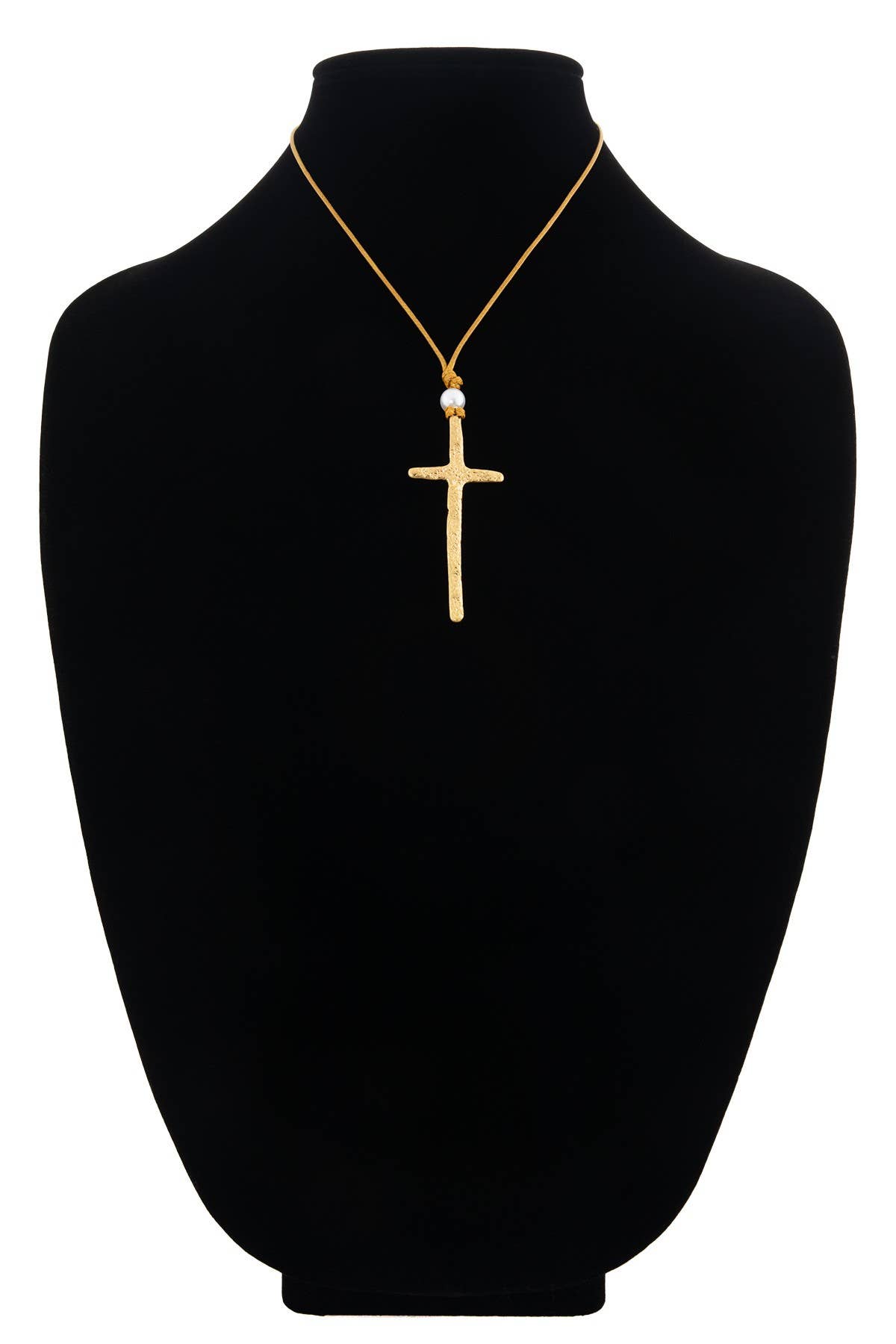 Urbanista – wholesale Hänge-/berlockhalsband – Halsband med hängsmycke i hamrad metall formad som ett kors4