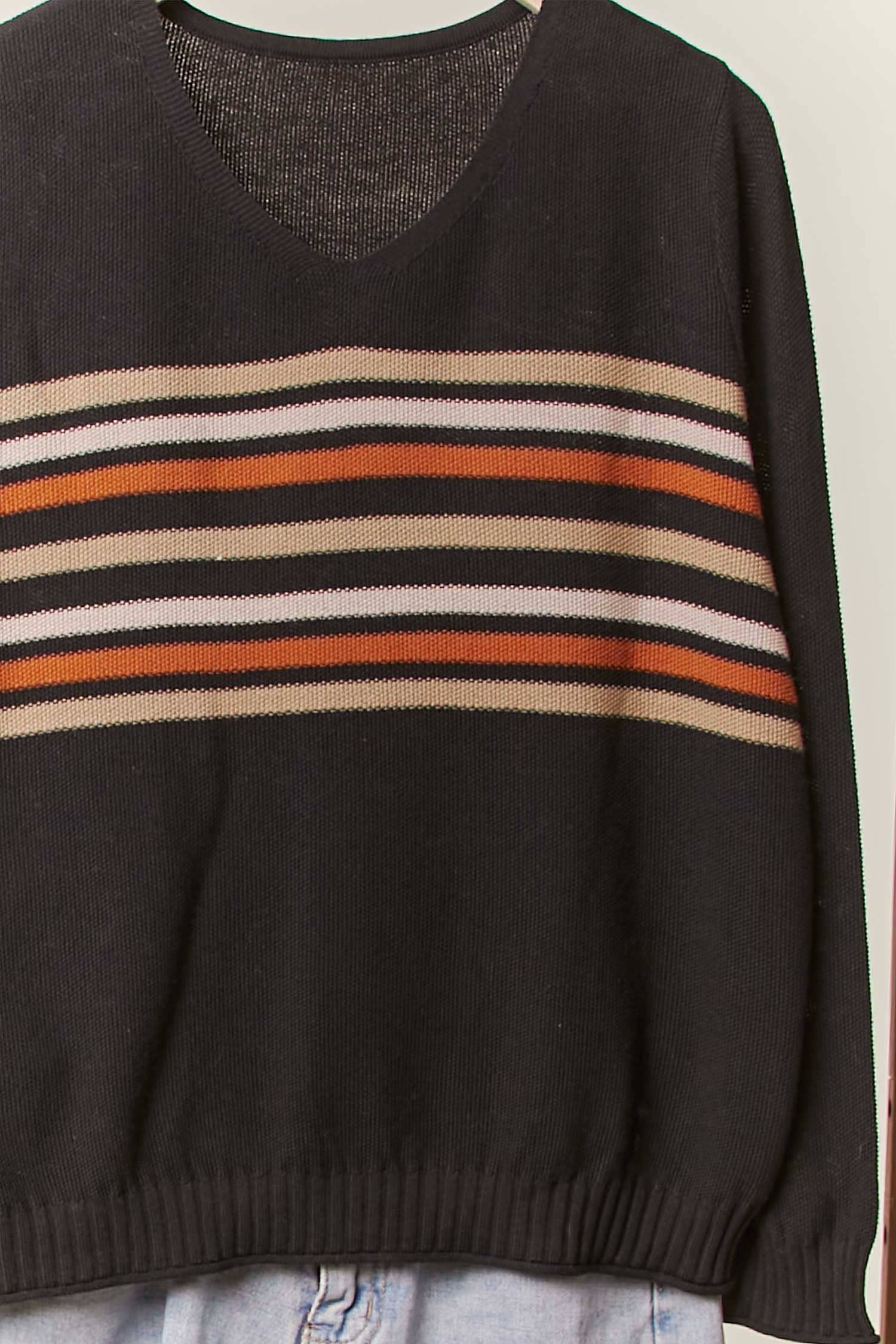 Mello. - Vente Pull en maille – femme - Pull léger en maille rayée13