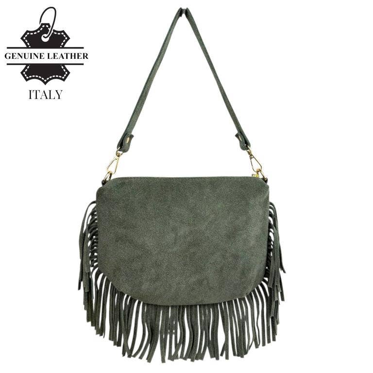 Chenson & Gorett – wholesale Shoulder bag – women's – Italian Suede Crossbody Bag with Fringes. Promo 580355