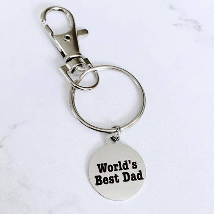 M.Ree Jewels Creative - Wholesale Keychain – Men's - Worlds Best Dad Keychain Fathers Day Keyring Stainless Steel1