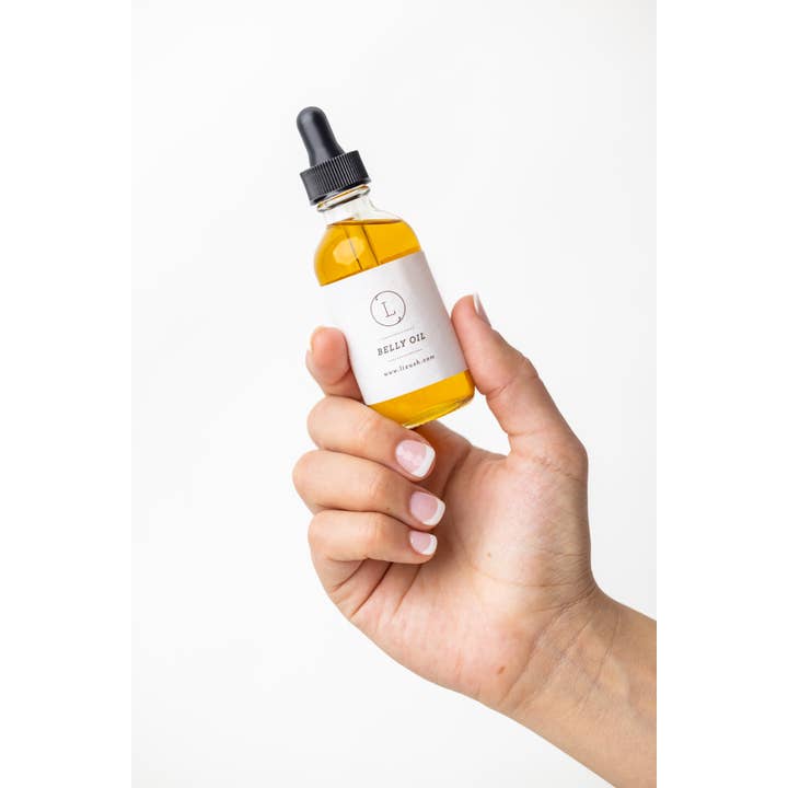 Aceite para el vientre, aceite natural para estrías, embarazo para mamá primeriza para venta al por mayor de Lizush Creations