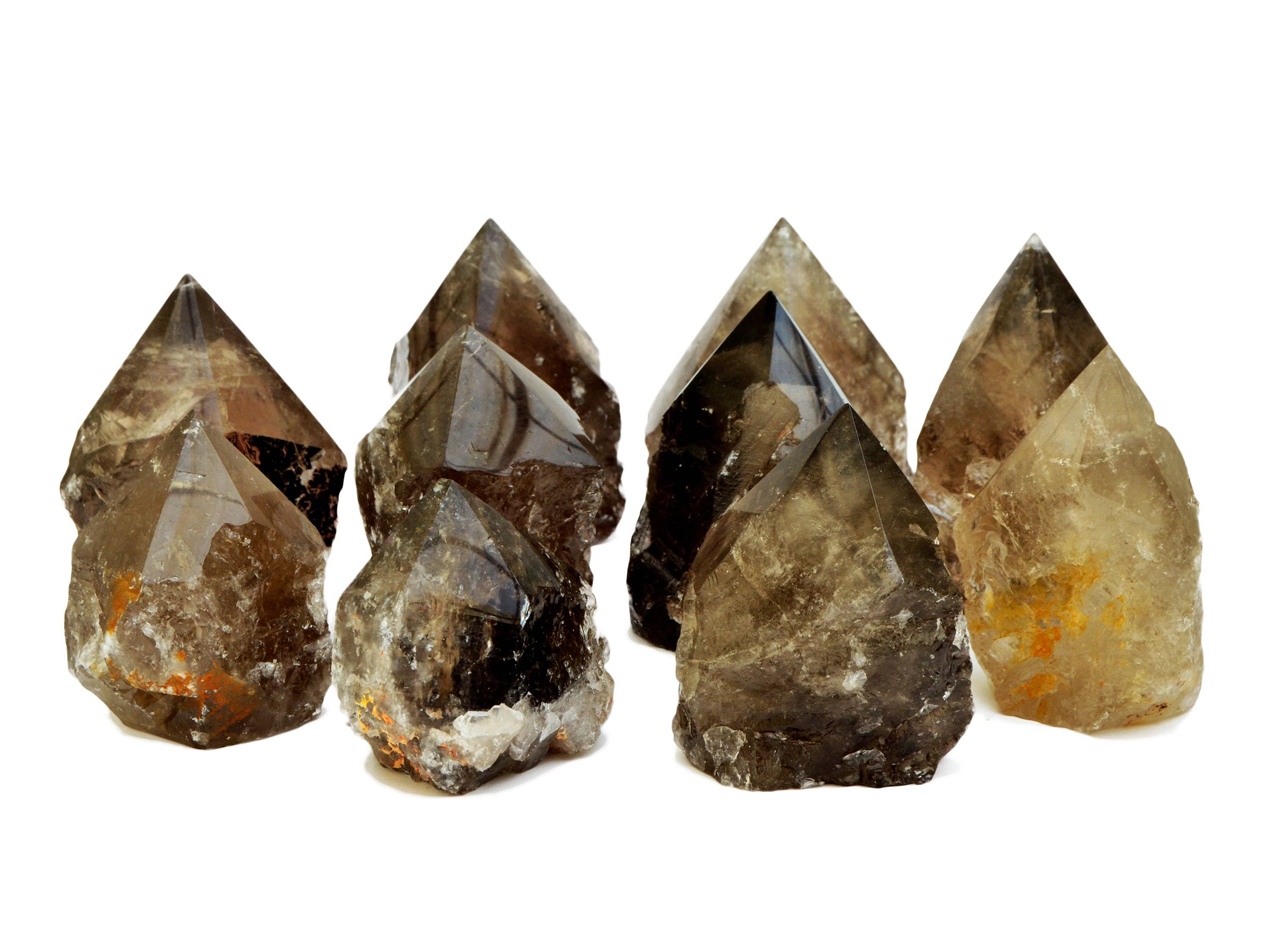 Kaia & Crystals - Wholesale Spiritual Stone/Crystal - Smoky Quartz Semi Polished Points Extra Quality (Brazil) 1 Kg Lot (4-5 Pcs)2