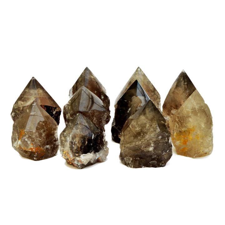 Kaia & Crystals - Wholesale Spiritual Stone/Crystal - Smoky Quartz Semi Polished Points Extra Quality (Brazil) 1 Kg Lot (4-5 Pcs)2
