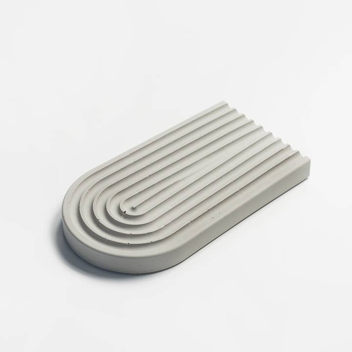 Concrete Grey Arch Tray • Ripple Platter • Nordic Home Decor for wholesale by Sart Craft