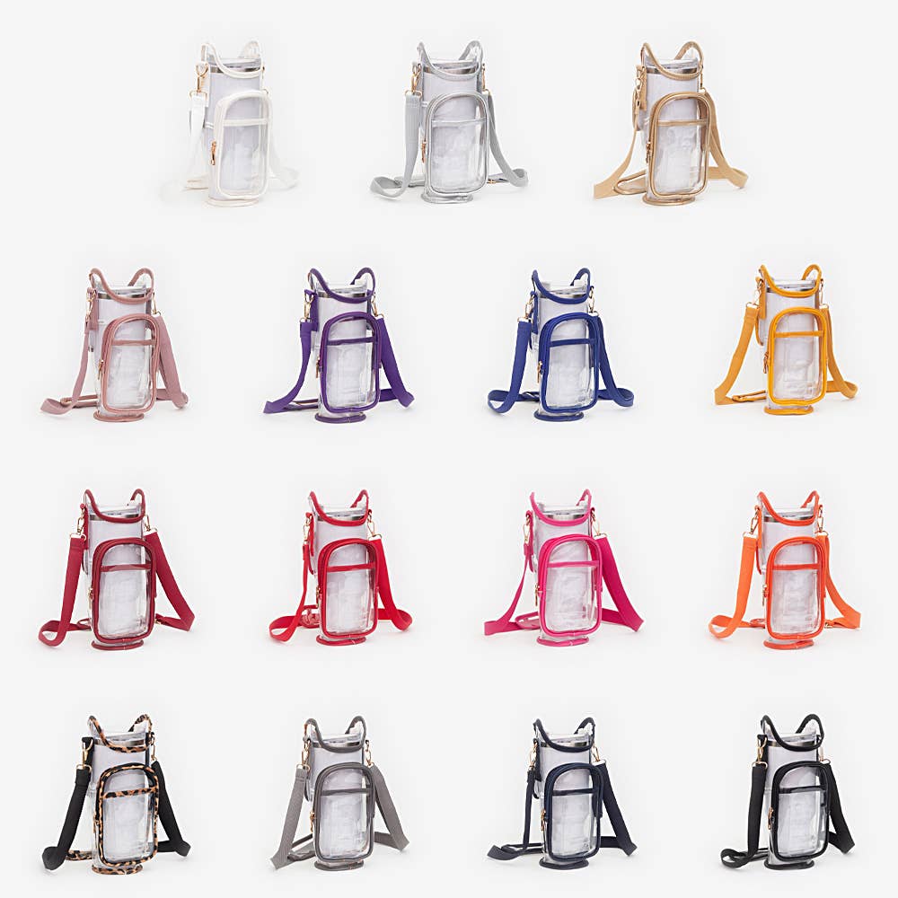 Sensibling Corp. - Vente Sac à bandoulière – femme - Sac bandoulière porte-gobelet transparent13