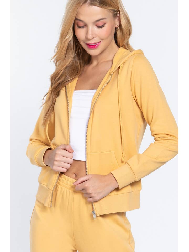 Active Basic | Active USA - Vendita all'ingrosso Felpa con cappuccio - Donna - Felpa con cappuccio e zip in French Terry con interno in pile spazzolato1