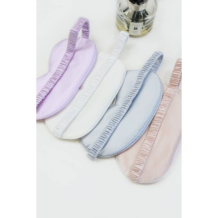 MIX COLOR Solid Silk Satin Sleeping Mask Eye Mask for wholesale on Faire
