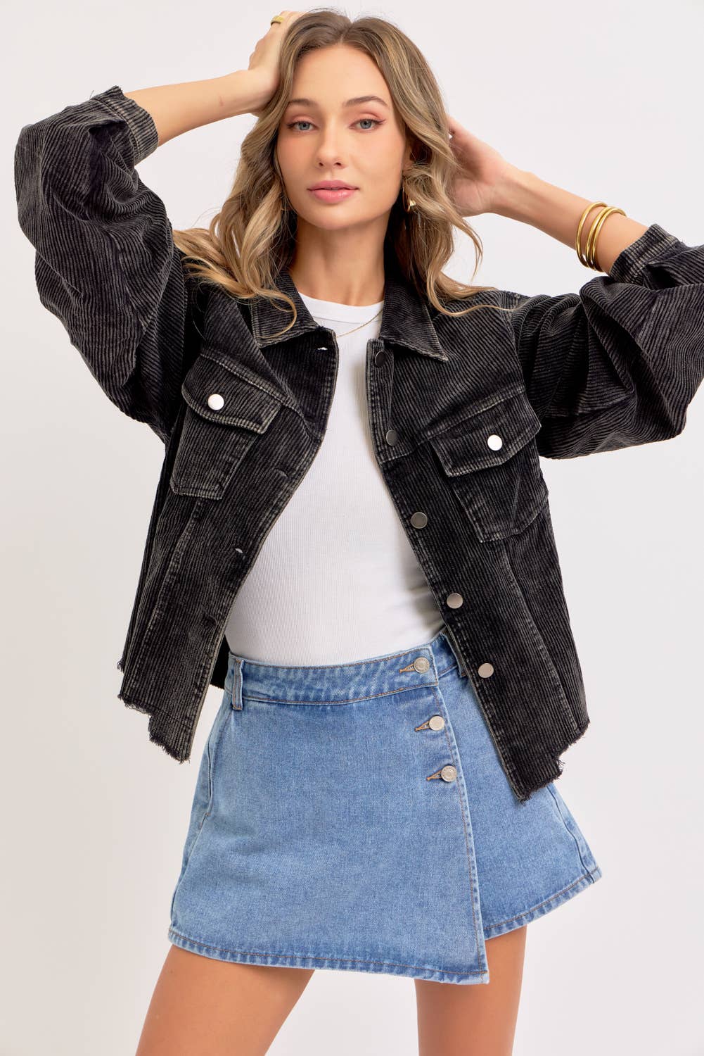 Sweet Lovely by Jen - Wholesale Shirt Jacket/Shacket - Women's - CORDUROY SHACKET WESTERN COMBINED17